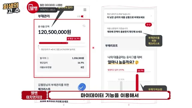 내 총 대출 잔액이 얼마인지 마이데이터 기능을 이용해서 정보들을 다 가져