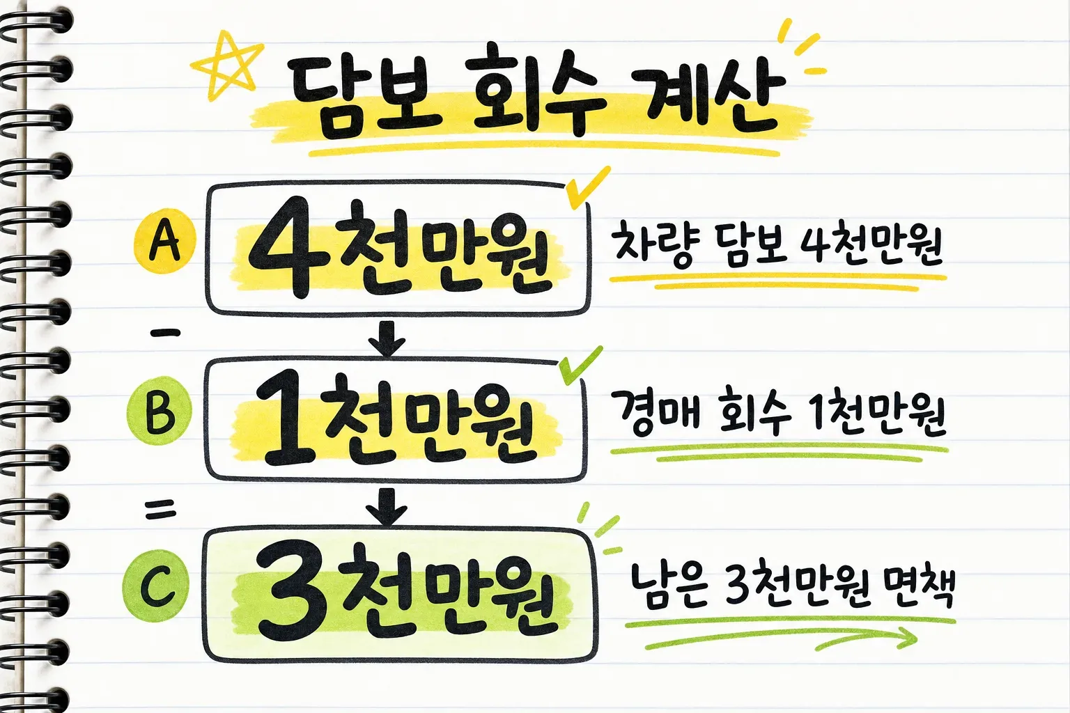 담보 회수 계산