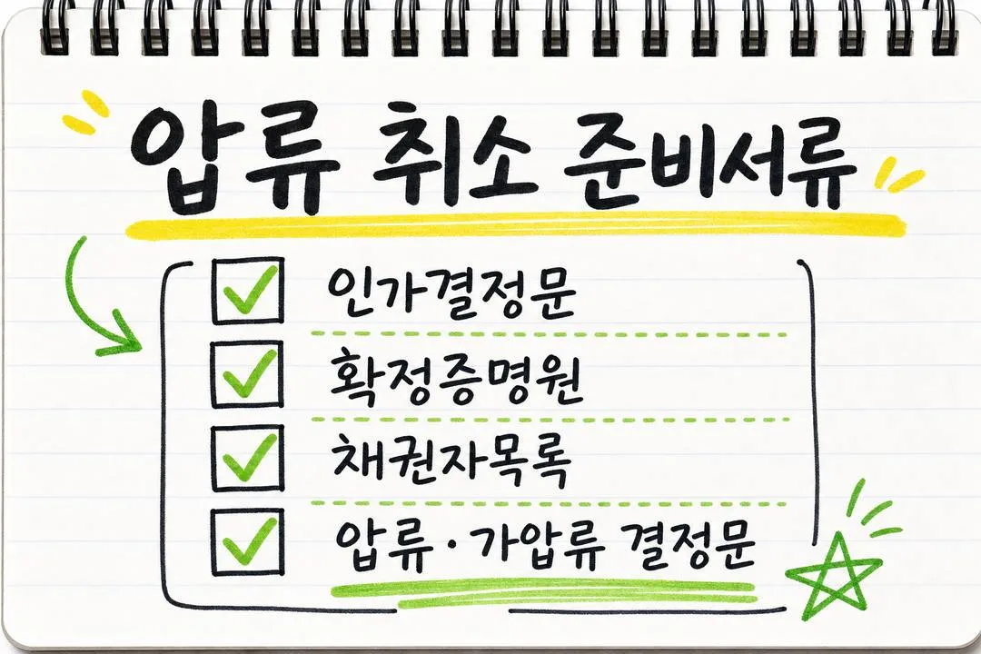 압류 취소 준비서류