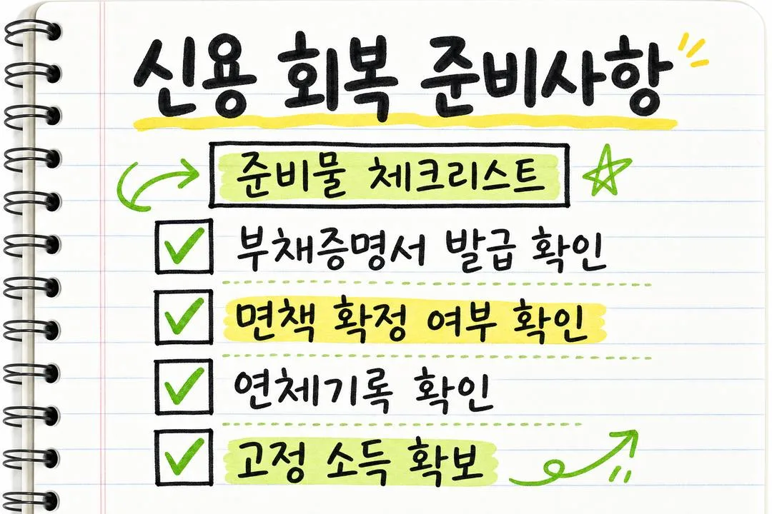신용 회복 준비사항